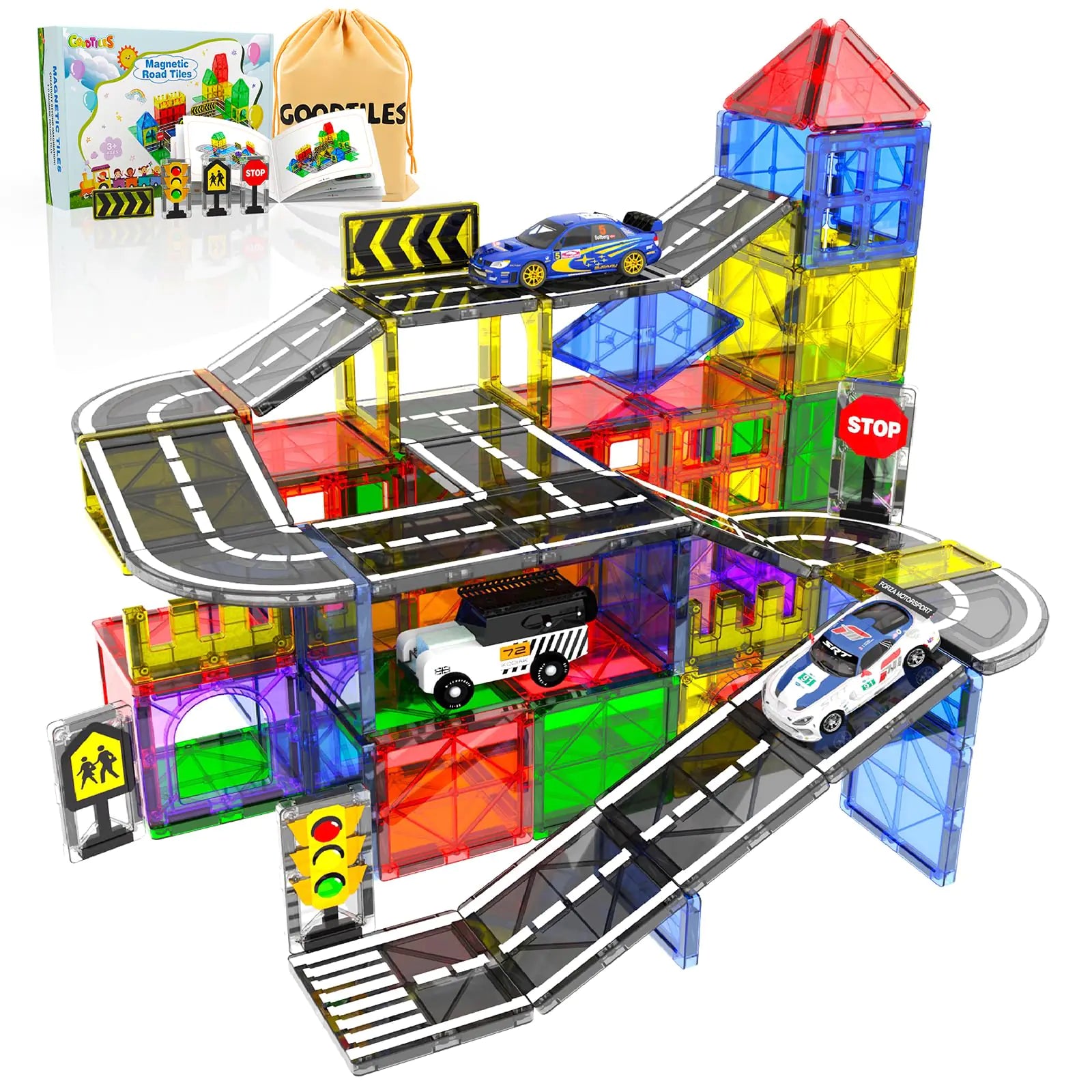 Magnetic Tiles - Road Set Magnetic Building Blocks